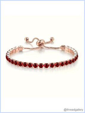 Gold Sliver Plated Adjustable Tennis Bracelet Cubic Zirconia Slider Clasp